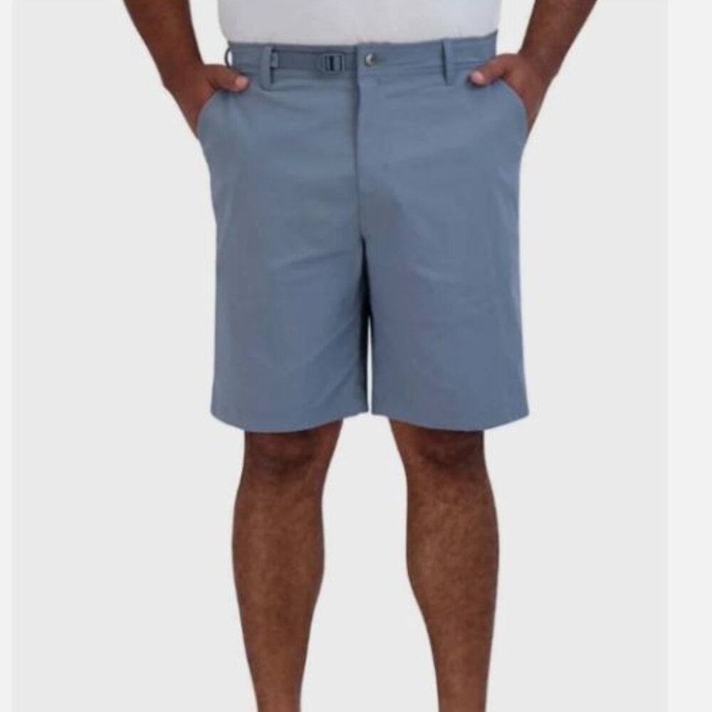 Gerry Men's Venture shorts built-in belt 5 pockets w/zip side & back, blue 32